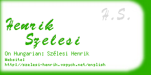 henrik szelesi business card